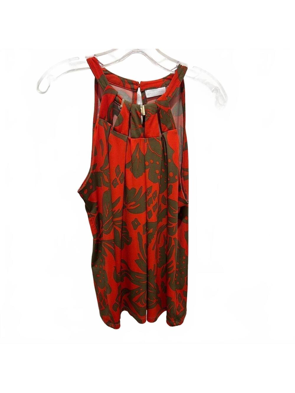 New York & Co orange & khaki women’s tank, size M